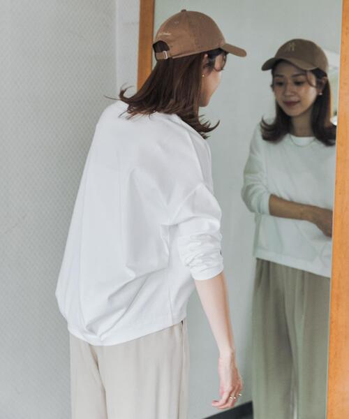 tシャツ コットンバックタック7分袖プルオーバー レディースの画像