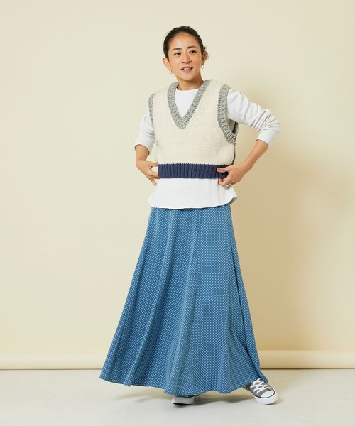「Freada」 ニットベスト ONE SIZE ナチュラル レディース_画像3