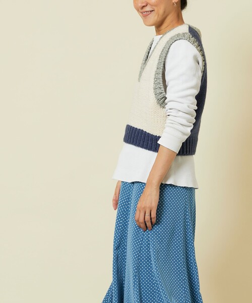 「Freada」 ニットベスト ONE SIZE ナチュラル レディース_画像4