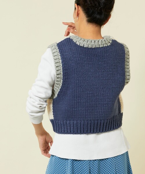 「Freada」 ニットベスト ONE SIZE ナチュラル レディース_画像6