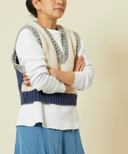 「Freada」 ニットベスト ONE SIZE ナチュラル レディース_画像8