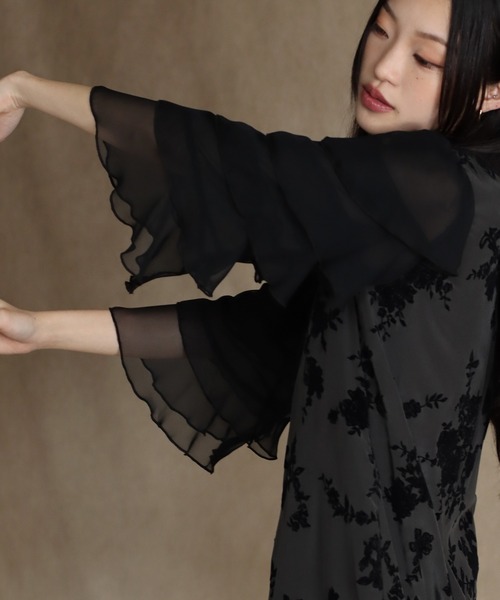 「J by blue」 7分袖ワンピース MEDIUM ブラウン レディースの画像