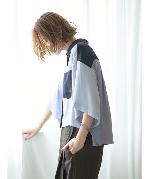 「Editt by YECCA VECCA」 半袖シャツ FREE チャコールグレー レディース_画像5