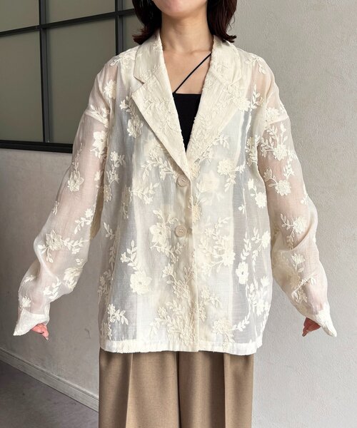 Thevon(ゼヴォン) ジャケット テーラードジャケット 花柄シアー Thevon(ゼヴォン) ジャケット テーラードジャケット 花柄シアー