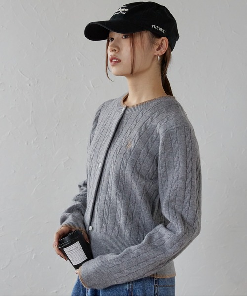 「U.S. POLO ASSN.」 ニットカーディガン M ベージュ レディース_画像10