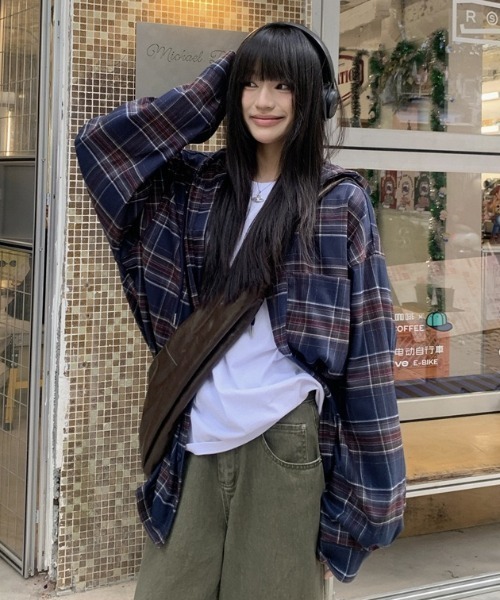 「LADY LIKE」 長袖シャツ M ブルー レディース_画像3