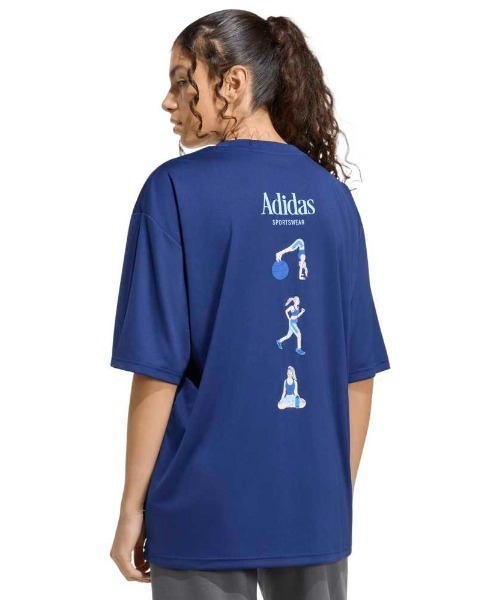 アディダス Tシャツ 半袖 デニム サッカー ブルー青 超かわいい♥ adidas（アディダス） adidas tシャツ 半袖 ソフト スポーツ