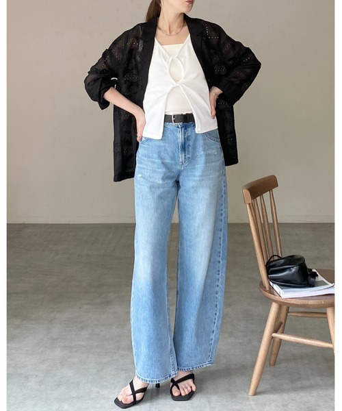 She's Closet タンクトップ ノースリーブ フロントオープン クロス