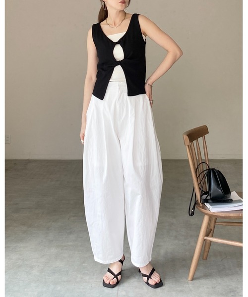She's Closet タンクトップ ノースリーブ フロントオープン クロス