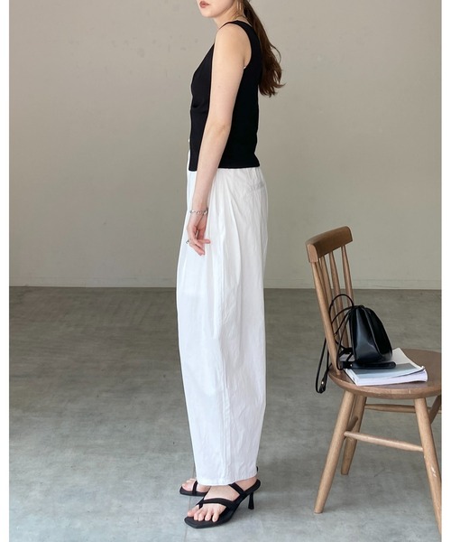 クロス&クロスリブタンク She's Closet タンクトップ ノースリーブ フロントオープン クロス