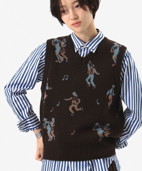 BEAMS BOY（ビームス ボーイ） ベスト ジレ ジャカード ニットベスト