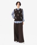 ベスト ジレ ジャカード ニットベスト レディースの詳細画像5