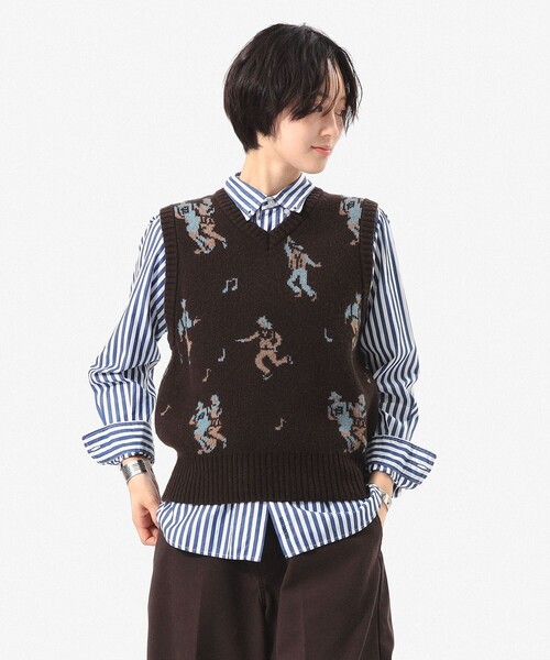 BEAMS BOY（ビームス ボーイ） ベスト ジレ ジャカード ニットベスト