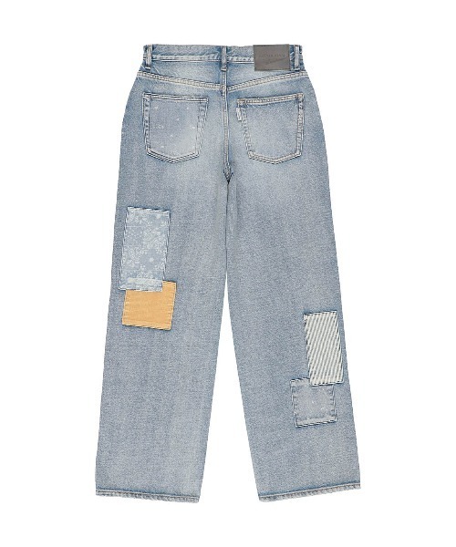 ジーンズ デニム デニムパンツ Patchwork Denim Pants Blue /パッチワークデニムパンツ レディースの画像