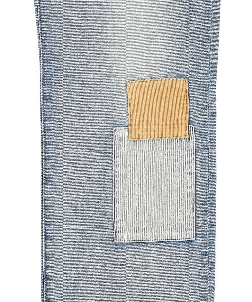 ジーンズ デニム デニムパンツ Patchwork Denim Pants Blue /パッチワークデニムパンツ レディースの画像