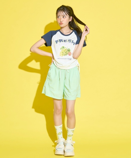 Supreme 蛍光イエロー 4足セット クルーソックス/未使用/新品 LOVETOXIC 靴下 「GOKUGOKU」フルーツ柄クルーソックス キッズ 子供