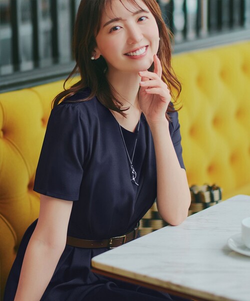 「Tiaclasse」 長袖ワンピース X-LARGE ネイビー レディース_画像8