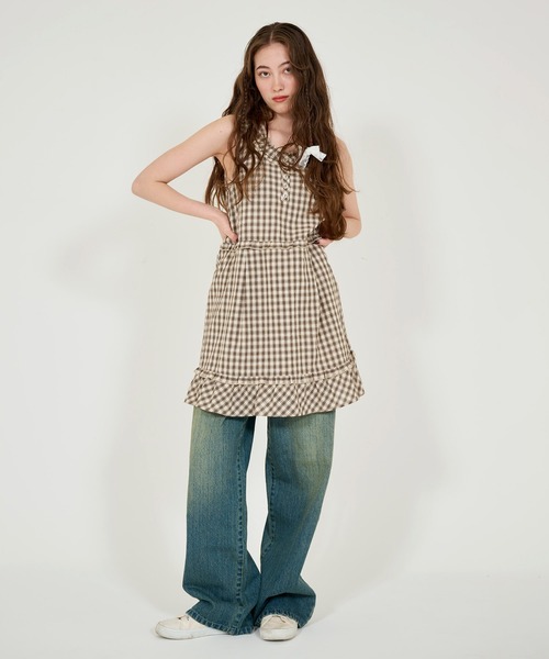 「TINA:JOJUN」 ノースリーブワンピース M サーモンピンク レディース_画像8