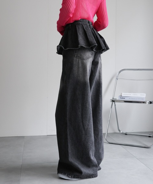 「CREARE -LINO-」 デニムパンツ L ブルー レディース_画像2