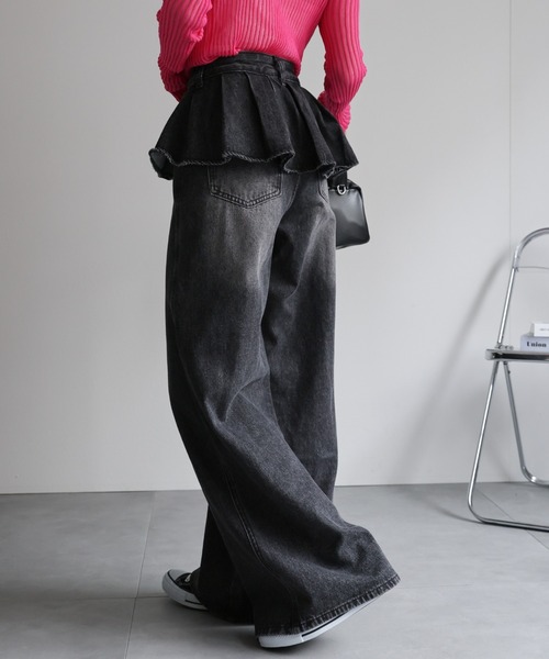 「CREARE -LINO-」 デニムパンツ L ブルー レディース_画像3