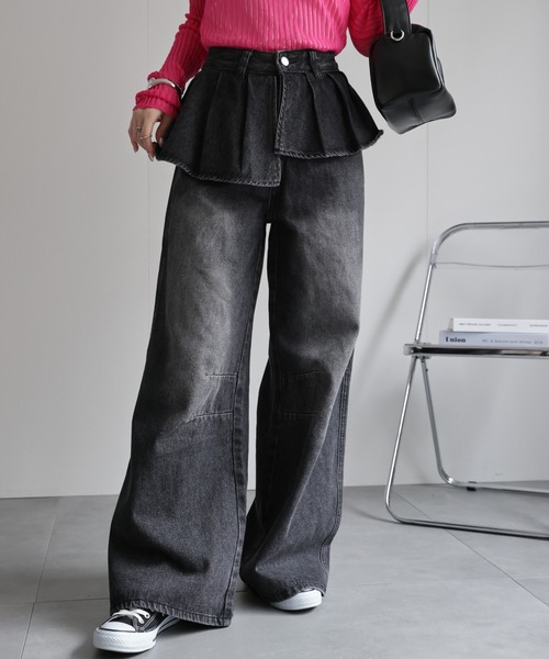 「CREARE -LINO-」 デニムパンツ L ブルー レディース_画像5