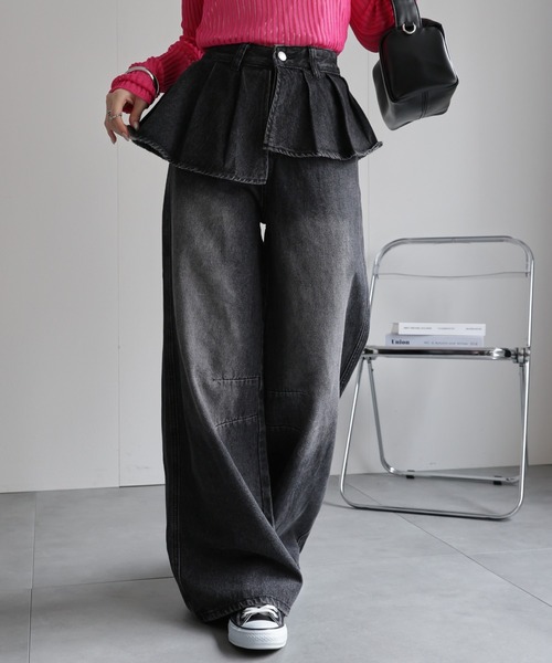 「CREARE -LINO-」 デニムパンツ L ブルー レディース_画像7