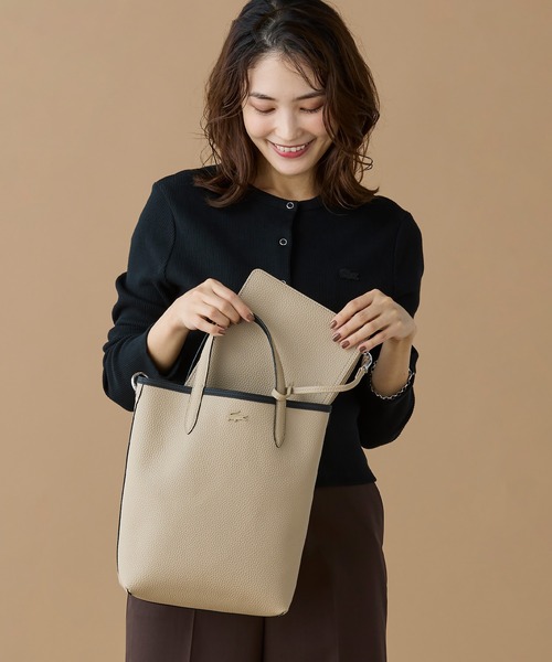 国内発送☆すぐにお届け LACOSTE ANNAリバーシブル縦型トート LACOSTE トートバッグ ANNAリバーシブル縦型 / 2WAY レディース