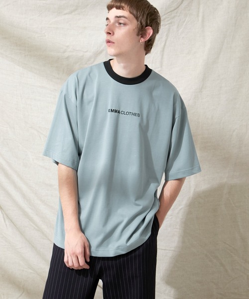 EMMA CLOTHES tシャツ シルケットライク天竺 オーバーサイズロゴ