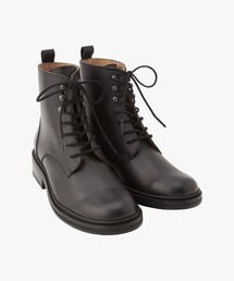 極美品】agnès b. アニエスベー レースアップ ショートブーツ 黒 M agnes b.（アニエスベー） シューズ レザー レースアップ アンクル