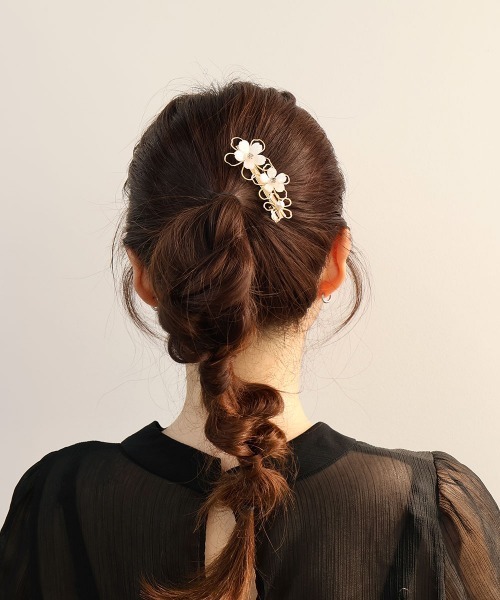 CEMO NEMO（セモネモ） ヘアクリップ 入学式 入園式 卒業式 ホワイト
