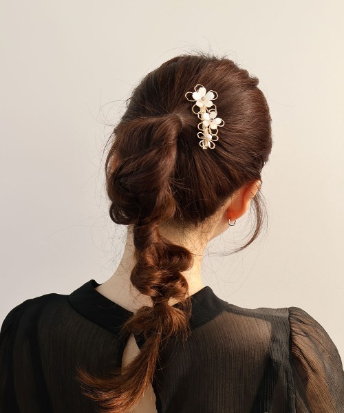 CEMO NEMO（セモネモ） ヘアクリップ 入学式 入園式 卒業式 ホワイト