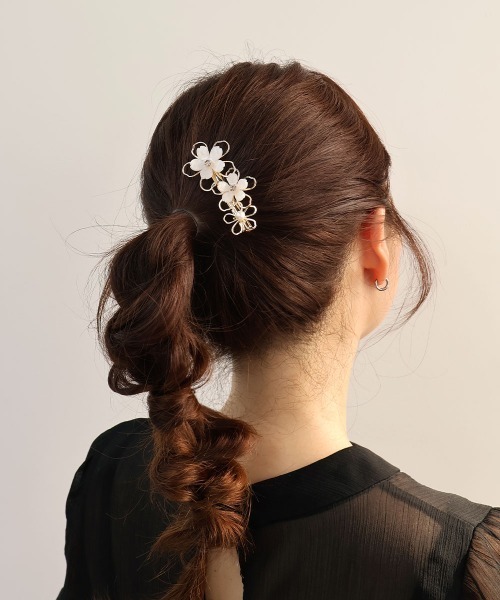 CEMO NEMO（セモネモ） ヘアクリップ 入学式 入園式 卒業式 ホワイト