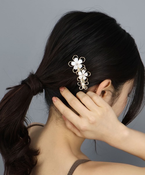 CEMO NEMO（セモネモ） ヘアクリップ 入学式 入園式 卒業式 ホワイト