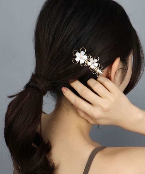 CEMO NEMO（セモネモ） ヘアクリップ 入学式 入園式 卒業式 ホワイト