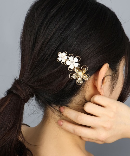 CEMO NEMO（セモネモ） ヘアクリップ 入学式 入園式 卒業式 ホワイト