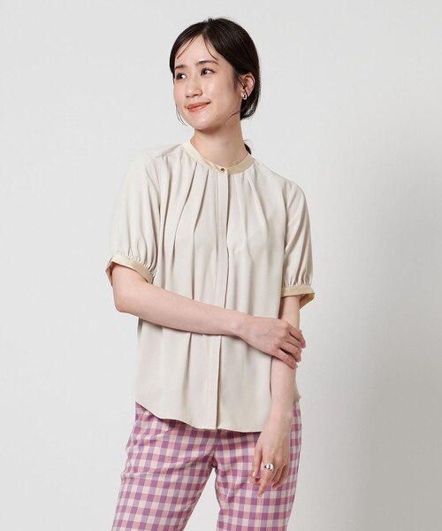 ブラウス シャツ バイカラーパイピング ショートスリーブ ブラウス レディース UNITED ARROWS ブラウス シャツ バイカラーパイピング ショート