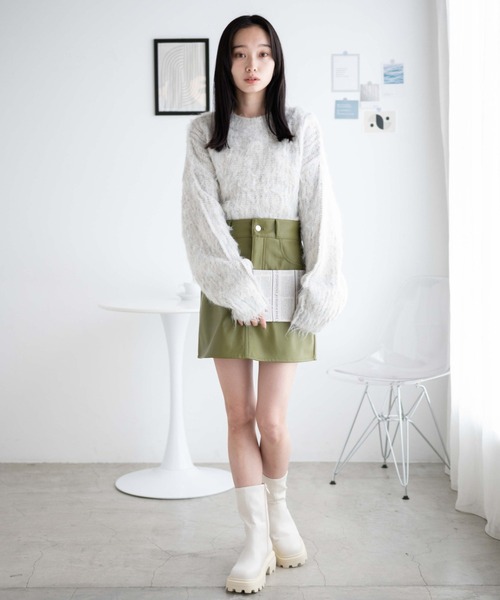 素敵 立体フェザー 台形ミニスカート org.jpg