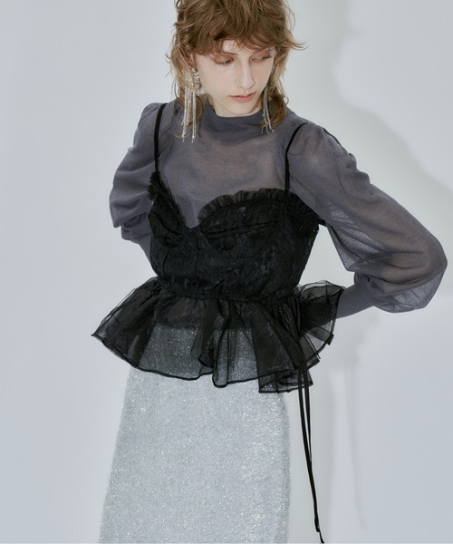 LA BELLE ETUDE（ラベルエチュード） ベスト ジレ 総レースペプラム