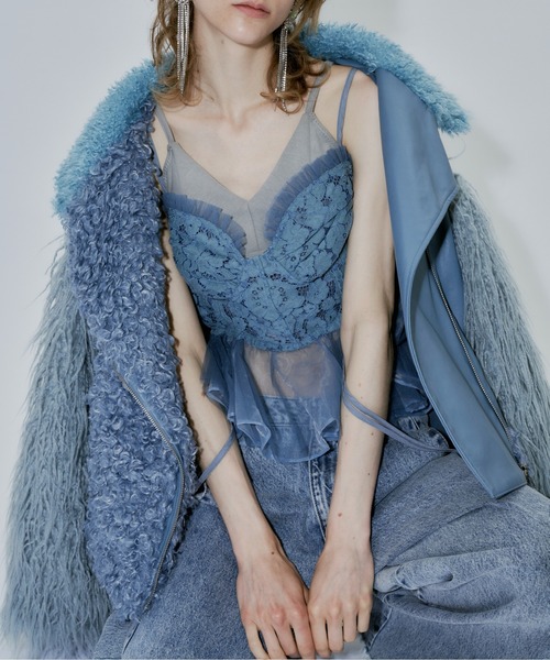 LA BELLE ETUDE（ラベルエチュード） ベスト ジレ 総レースペプラム