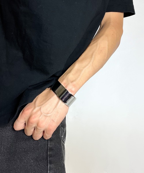 BEATJIVE バングル 太バングル シルバー ブレスレット 25mm