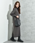 ワンピース 袖口BACKパールデザインニットワ...の詳細画像2