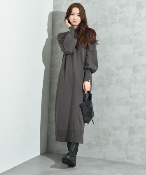 INTERPLANET（インタープラネット） ワンピース 袖口BACKパール