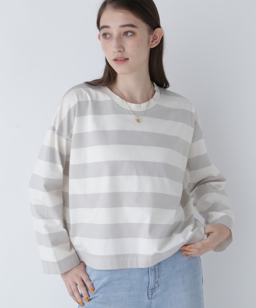 ヴァクトー　ボーダーカットソー human woman（ヒューマンウーマン） tシャツ 太ボーダーカットソー
