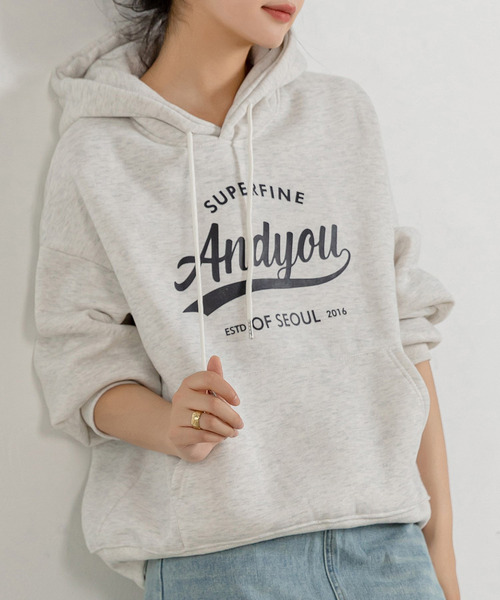 DAY CLOSET パーカー レディース 裏起毛オーバーシルエットロゴ
