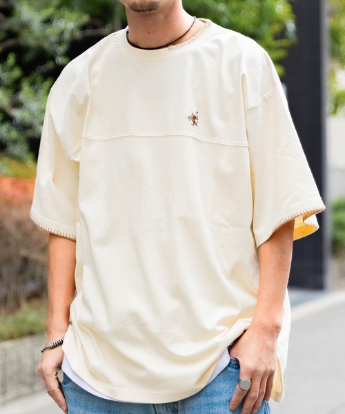 tシャツ 「JaVa ジャバコラボ」レトロモダンな大人カジュアルTee。Tシャツワンポイントハンド刺繍ピグメントTシャツ メンズ レディース | Java | 04