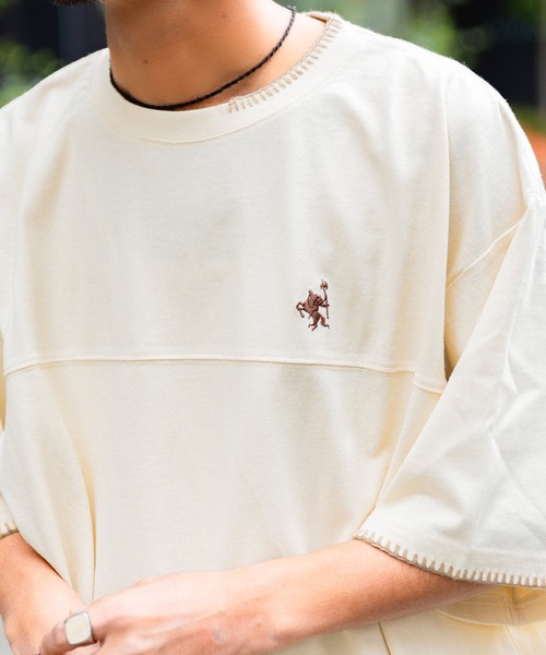 tシャツ 「JaVa ジャバコラボ」レトロモダンな大人カジュアルTee。Tシャツワンポイントハンド刺繍ピグメントTシャツ メンズ レディース | Java | 03