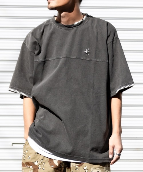 tシャツ 「JaVa ジャバコラボ」レトロモダンな大人カジュアルTee。Tシャツワンポイントハンド刺繍ピグメントTシャツ メンズ レディース | Java | 08