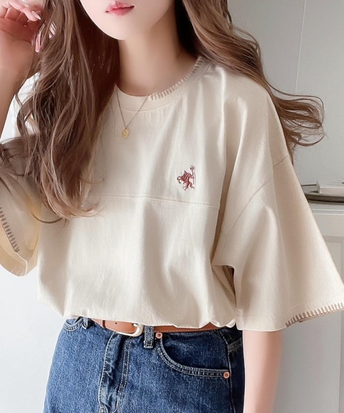 tシャツ 「JaVa ジャバコラボ」レトロモダンな大人カジュアルTee。Tシャツワンポイントハンド刺繍ピグメントTシャツ メンズ レディース | Java | 07