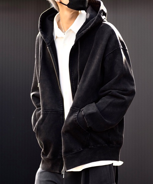 【CLE】ヘビーウェイト ロゴ刺繍フルジップパーカー　Lサイズ CLEL】Heavy Weight Logo Embroidered Full-Zip Hoodie