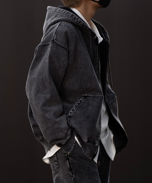 パーカー 「CLEL」Heavy Weight Logo Embroidered Full-Zip Hoodie/ヘビーウェイト ロゴ刺繍フルジップパーカー メンズ レディース | CLEL | 24